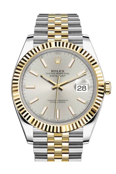 rolex datejust gold silber|Rolex Datejust 41 price.